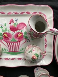 Luneville Faience "Rooster" Dinner Service