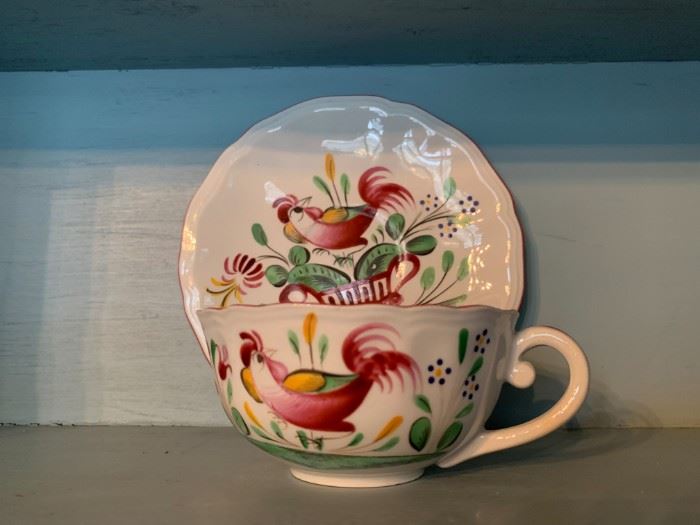 Luneville Faience "Rooster" Dinner Service