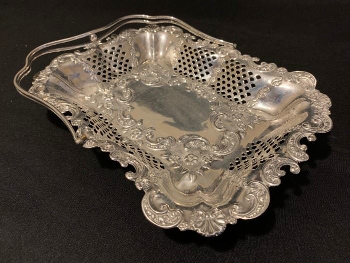 Sterling Pierced Tray with Handle Robert Pringle & Sons