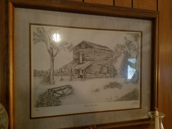 tobacco barn numbered and signed