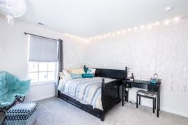 Daybed, Vanity, chair, linen