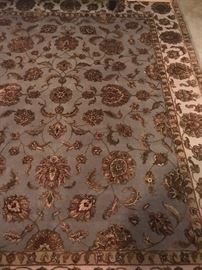 India Agra, silk wool blend, vegetable dyed, 525 knots per square inch, 8 x 10 