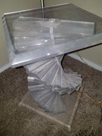 VERY INTERESTING LUCITE TABLE