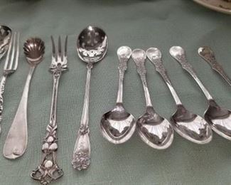 Sterling Silver serving items and fancy coffee spoons