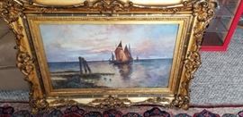 Large oil painting by Hugh (Hugo) Fisher