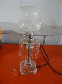 Small glass lamp with globe shade