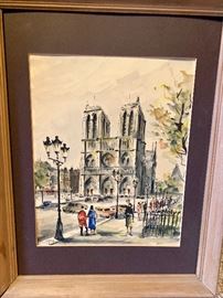 Vintage Paris Notre Dame print