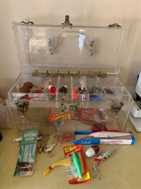 Cool Acrylic / Lucite Tackle Box & Lures