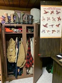 Hunting & fishing clothes, boots and hats