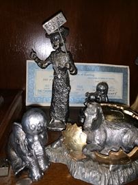 Collection of Michael Rocker Pewter Sculptures 