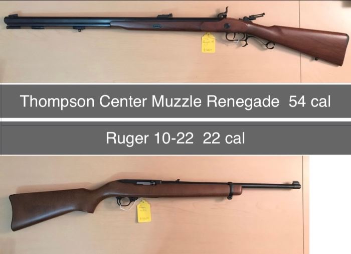 9 Guns including Thompson Center Muzzle and Ruger 10-22  Guns will be brought in the day of the sale
