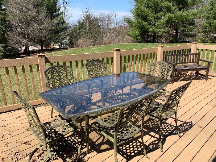 Iron Patio Set with 6 chairs