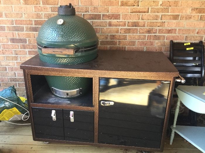 Big Green Egg 2 years old - used 5 times!   Copper cart with all accessories.  $2,100.  Copper cart was $2,000 new
