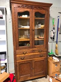 Glass front Amish style china cabinet