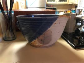 Why have an ordinary mixing bowl when you can have an original Georgia folk art pottery mixing bowl?