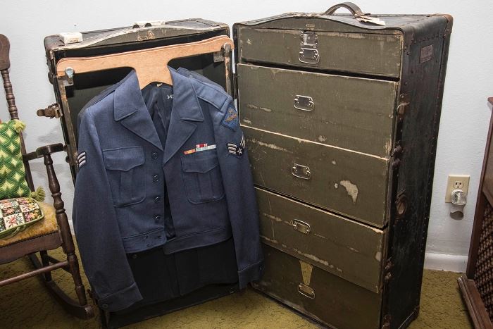 Military Trunk.  40"h x 22"w x 23"d:  $160.00