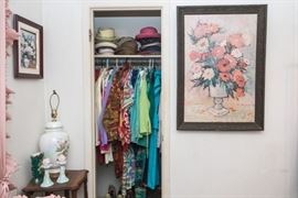 MC Montez 1960's Floral Art. $39.00 (as is). ALL Clothes In Closet: $8.00ea. Size 6-8