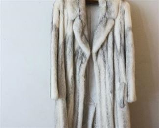 Full Length, 2 Tone White and Slate Mink Coat.  $1,200.00