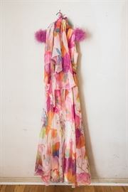 Floral Chiffon Maxi Dress & Collar:  $75.00.