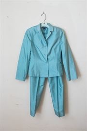 Ann Taylor 2 pc. Teal, Silk Suit:  $30.00.