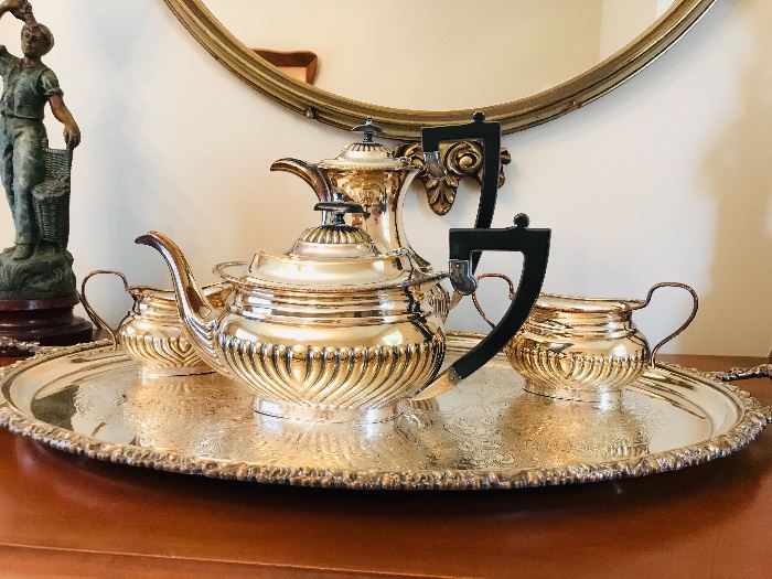Silver plate tea set