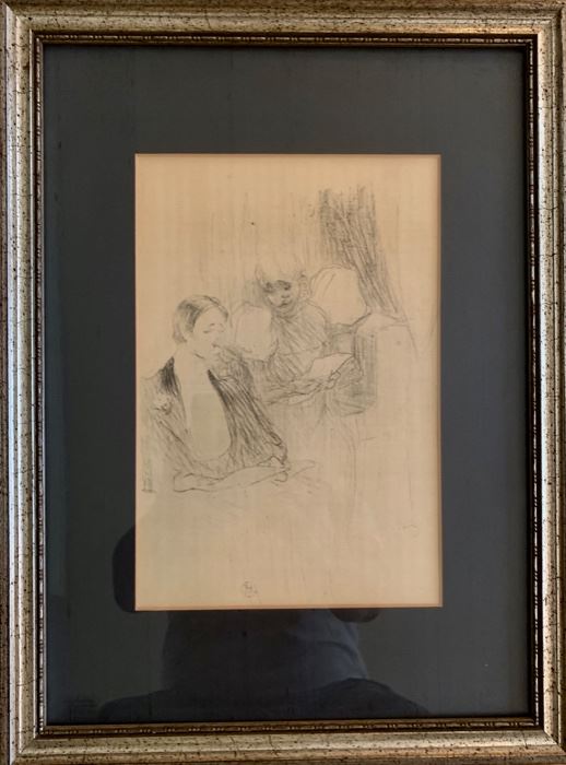 Lautrec Litho; "Reading a Letter"
