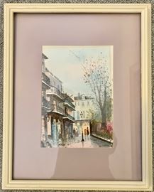 Parisian Neighborhood, Watercolor