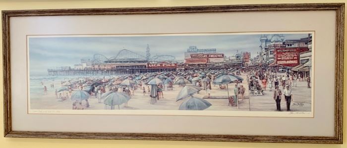 Lithograph of Old "Ocean Park and Lick Pier" by Tom Brittain