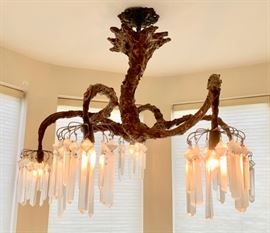 Organic Cast 5-arm branch Chandelier