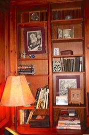 Books, Photographs Clock, and Lamp