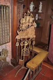 Vintage Fireplace Andirons, Tools, and Fenders