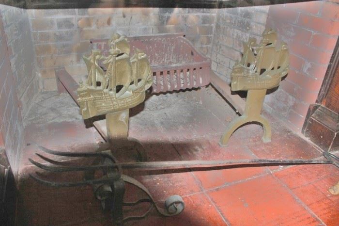 Vintage Fireplace Andirons
