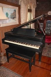 Black Baby Grand Piano and Art
