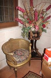 Provincial Chair with Large Arrangement and Stand