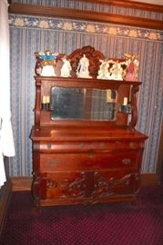Antique Hutch with Staturary