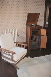 Glider and Phonograph and Cabinet