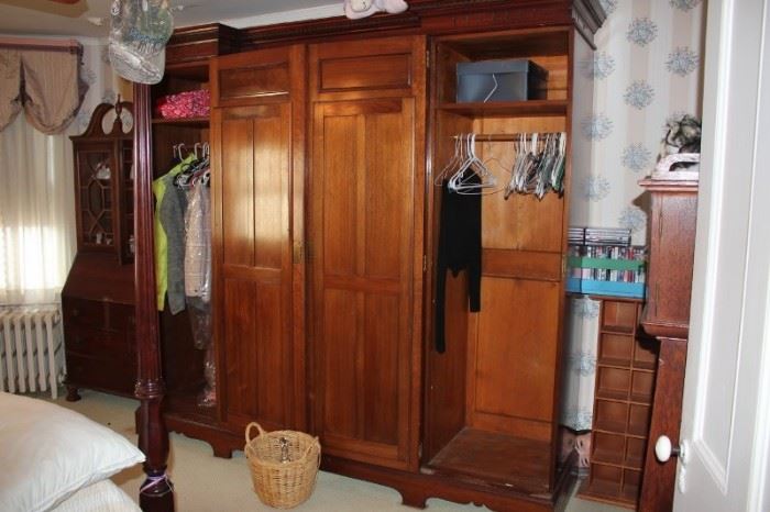 Inlaid Armoires, outfitted to maximize storage while retaining beauty! So different than the mass-produced items of today