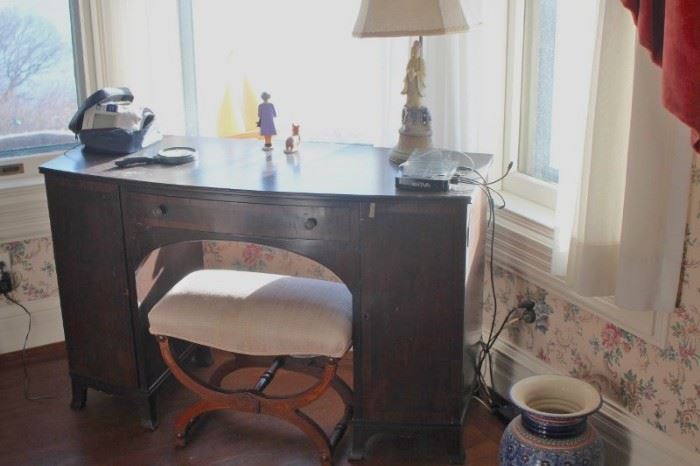 Desk and Bench with Lamp