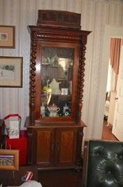 China Cabinet with Spiral Accents
