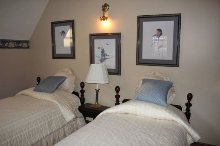 Pair of Beds, Lamp and Art