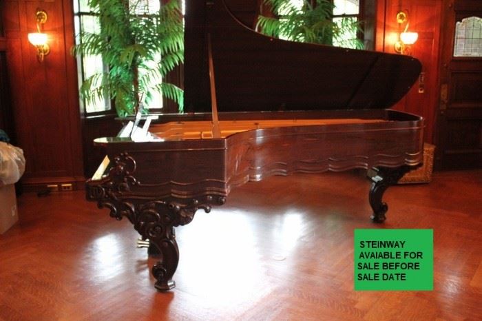 Steinway Carved Grand Piano in Rosewood, circa 1850’s, redone by Steinway in 1990’s