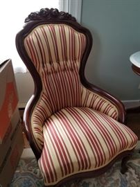 nicely reupholstered chair (1 of pair)