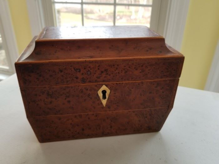 antique tea caddy wood box