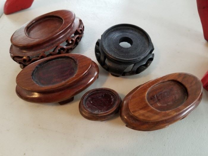 antique stands for snuff bottles