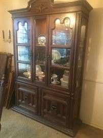 Vintage lighted china hutch