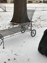 Wrought iron chaise