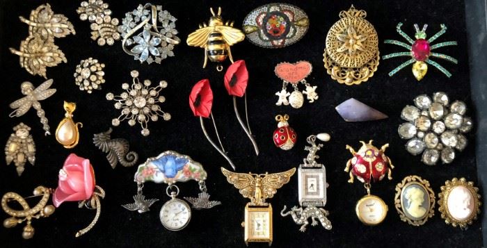Brooches, Pins w Watch...