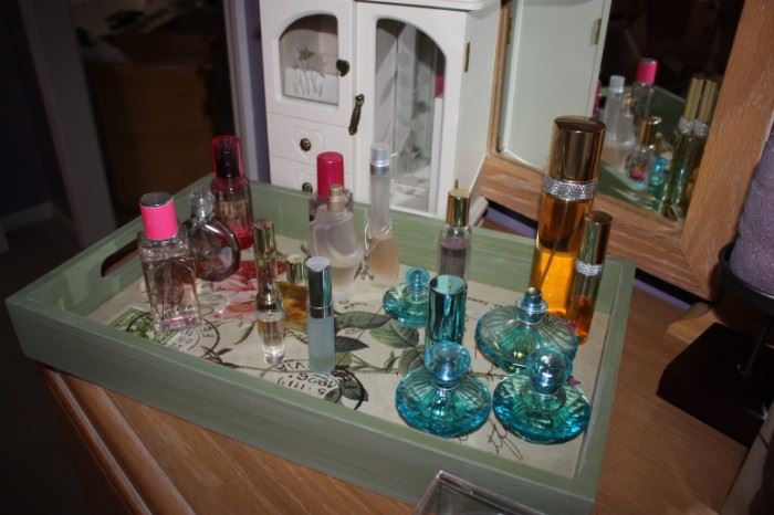 Perfume bottles/full and empty