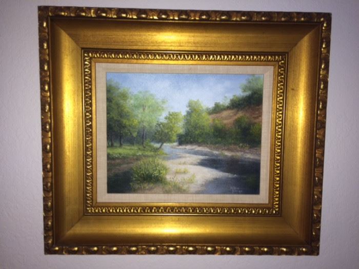Milbie Benge oil painting of Onion Creek scene
