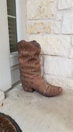 Matching pair of cowboy boot planters